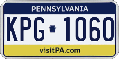 PA license plate KPG1060