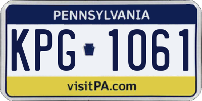 PA license plate KPG1061