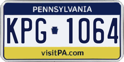 PA license plate KPG1064