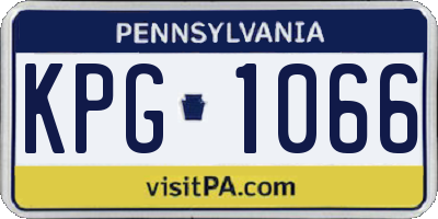 PA license plate KPG1066