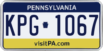 PA license plate KPG1067