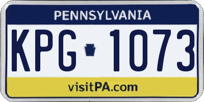 PA license plate KPG1073