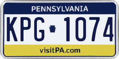 PA license plate KPG1074