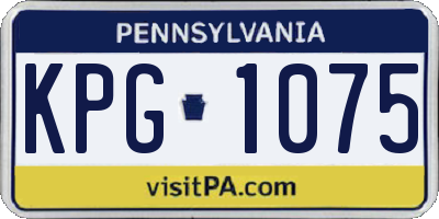 PA license plate KPG1075