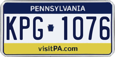 PA license plate KPG1076