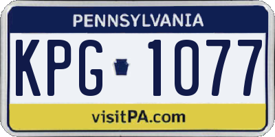 PA license plate KPG1077