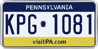 PA license plate KPG1081
