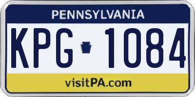 PA license plate KPG1084
