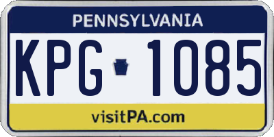 PA license plate KPG1085