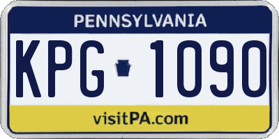 PA license plate KPG1090