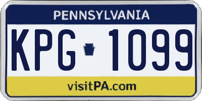 PA license plate KPG1099