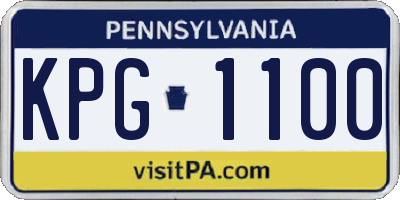 PA license plate KPG1100