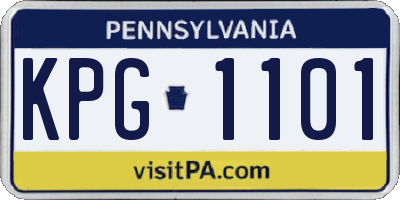 PA license plate KPG1101