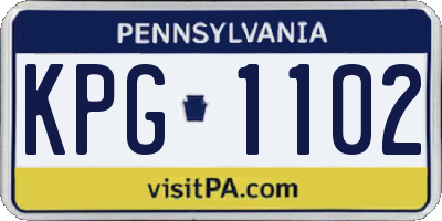 PA license plate KPG1102