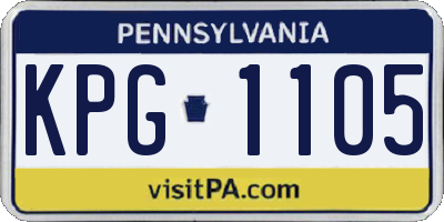 PA license plate KPG1105