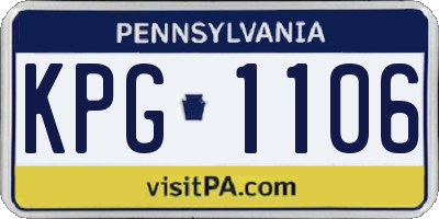 PA license plate KPG1106