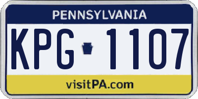 PA license plate KPG1107