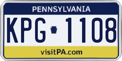 PA license plate KPG1108