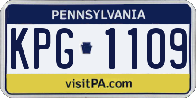 PA license plate KPG1109