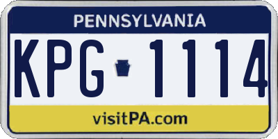 PA license plate KPG1114