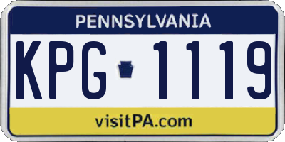 PA license plate KPG1119
