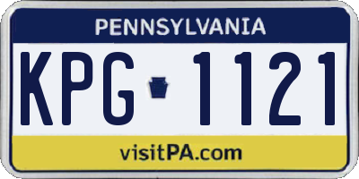 PA license plate KPG1121