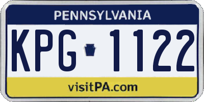 PA license plate KPG1122