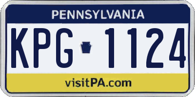 PA license plate KPG1124