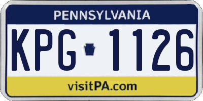 PA license plate KPG1126