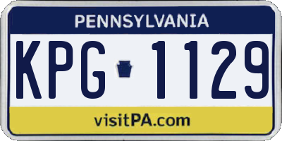 PA license plate KPG1129