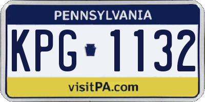 PA license plate KPG1132