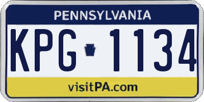 PA license plate KPG1134