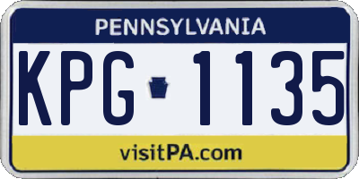 PA license plate KPG1135