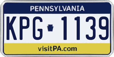 PA license plate KPG1139