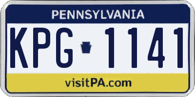PA license plate KPG1141