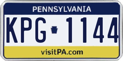 PA license plate KPG1144