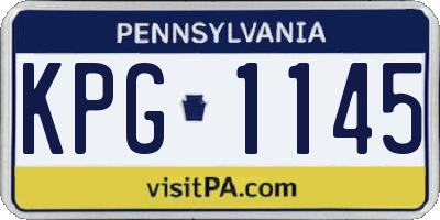 PA license plate KPG1145