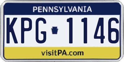 PA license plate KPG1146