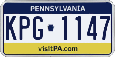 PA license plate KPG1147