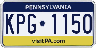 PA license plate KPG1150