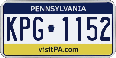 PA license plate KPG1152