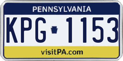 PA license plate KPG1153