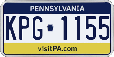 PA license plate KPG1155