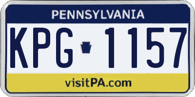 PA license plate KPG1157