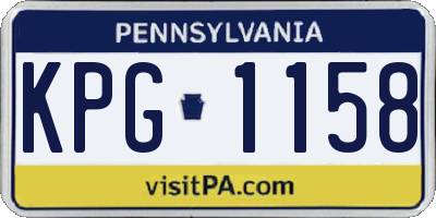 PA license plate KPG1158