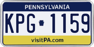 PA license plate KPG1159