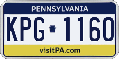 PA license plate KPG1160