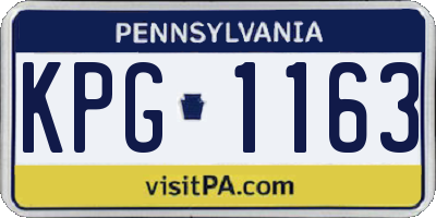 PA license plate KPG1163