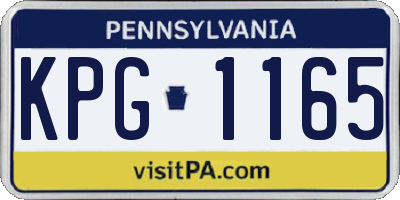 PA license plate KPG1165