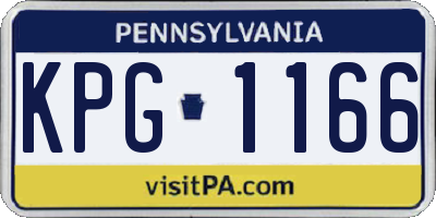 PA license plate KPG1166